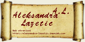 Aleksandra Lazetić vizit kartica